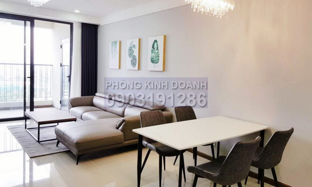 Căn hộ Opal Saigon Pearl cho thuê 4 phòng tầng 25 có nội thất view sông